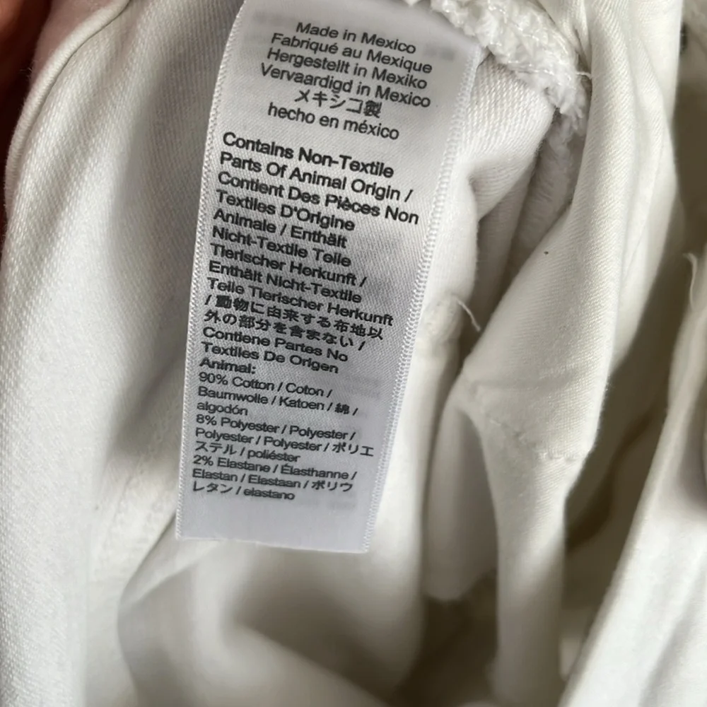 Madewell 9” High-Rise Skinny Pure White‎ Jeans 33 Petite